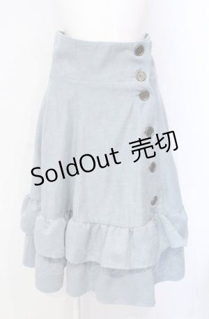 画像: mon lily / ボタン配色フリルスカート M ブルー O-25-07-28-061-LO-SK-OW-OS