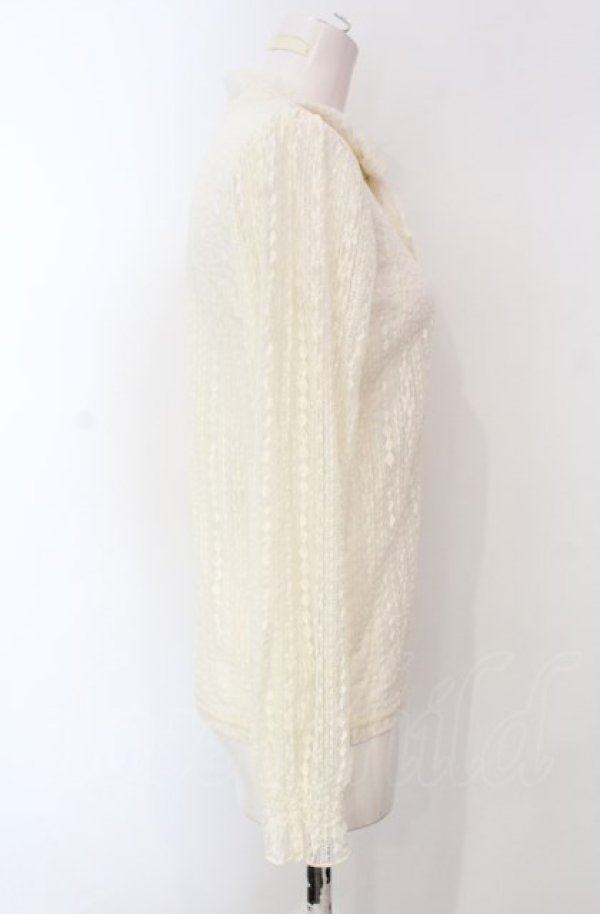 画像2: F&A / 総レースボウタイトップス  アイボリー O-25-07-28-066-LO-TO-IG-ZT133 (2)