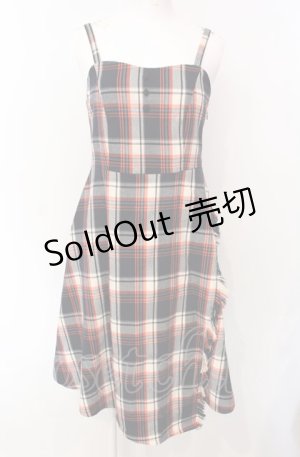 画像: Fi.n.t / ブランケットチェックフレアージャンスカ  ネイビー O-25-07-28-070-CA-OP-IG-ZT144