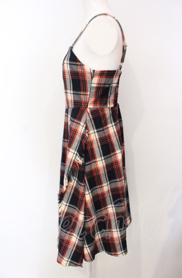 画像2: Fi.n.t / ブランケットチェックフレアージャンスカ  ネイビー O-25-07-28-070-CA-OP-IG-ZT144 (2)