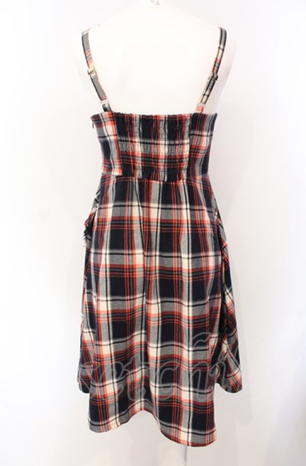 画像3: Fi.n.t / ブランケットチェックフレアージャンスカ  ネイビー O-25-07-28-070-CA-OP-IG-ZT144 (3)