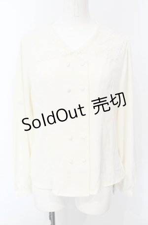 画像: FA（Fi.n.t） / レース衿ダブル釦ブラウス  アイボリー O-25-07-28-073-LO-BL-IG-ZT027