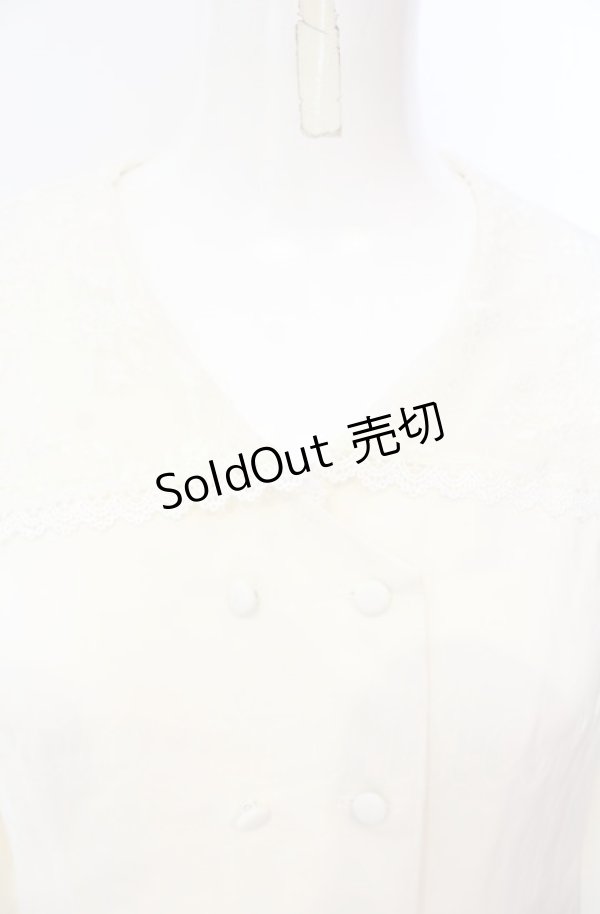 画像2: FA（Fi.n.t） / レース衿ダブル釦ブラウス  アイボリー O-25-07-28-073-LO-BL-IG-ZT027 (2)