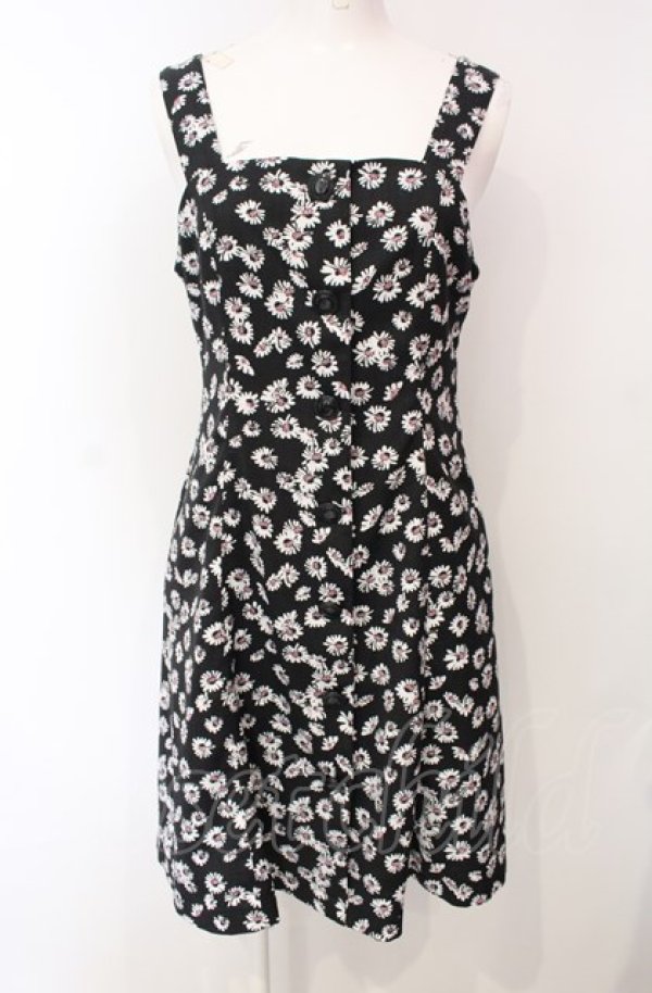 画像1: Fi.n.t / フロント釦マーガレット柄ワンピース  クロ O-25-07-28-074-CA-OP-IG-ZT042 (1)