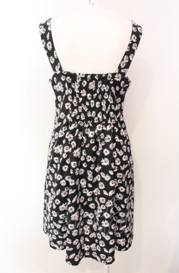 画像2: Fi.n.t / フロント釦マーガレット柄ワンピース  クロ O-25-07-28-074-CA-OP-IG-ZT042 (2)