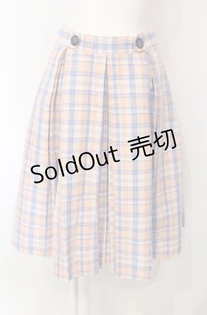 画像: Fi.n.t / パステルチェックプリーツスカート  オレンジ系 O-25-07-28-076-CA-SK-IG-ZT0731D