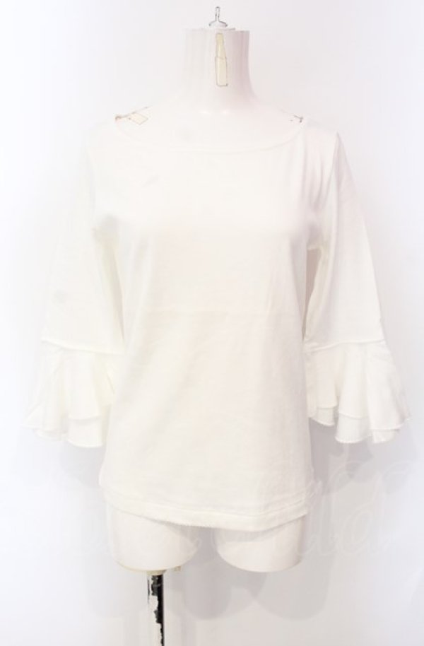 画像1: PINK HOUSE / フレアスリーブカットソー  シロ O-25-07-28-078-LO-TO-IG-ZT029 (1)