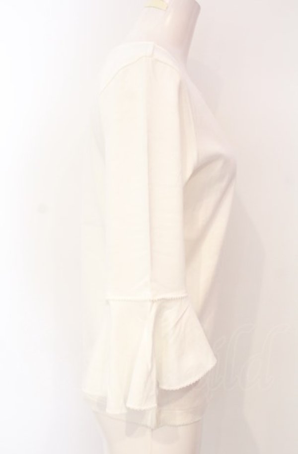 画像2: PINK HOUSE / フレアスリーブカットソー  シロ O-25-07-28-078-LO-TO-IG-ZT029 (2)