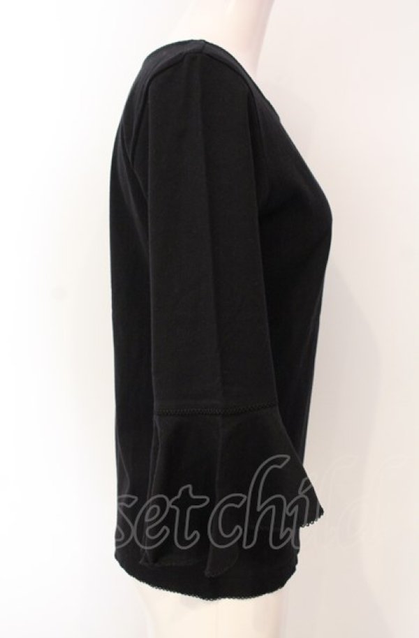 画像2: PINK HOUSE / フレアスリーブカットソー  クロ O-25-07-28-079-LO-TO-IG-ZI (2)