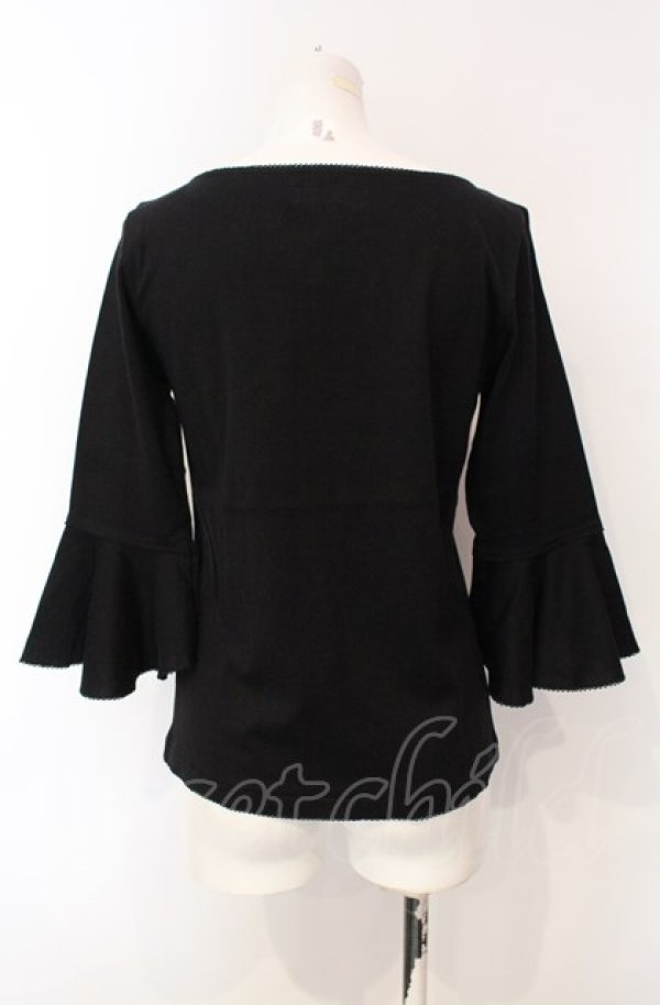 画像3: PINK HOUSE / フレアスリーブカットソー  クロ O-25-07-28-079-LO-TO-IG-ZI (3)