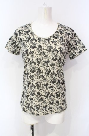 画像: KANEKO ISAO / ローズブーケリボンプリントTシャツ  生成り O-25-07-28-081-EL-TS-IG-OS
