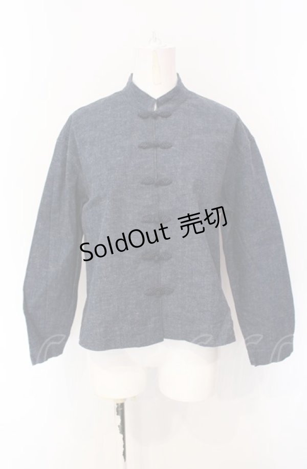 画像1: powder / チャイナボタンデニムジャケット  インディゴ O-25-07-28-084-LO-JA-IG-ZI (1)