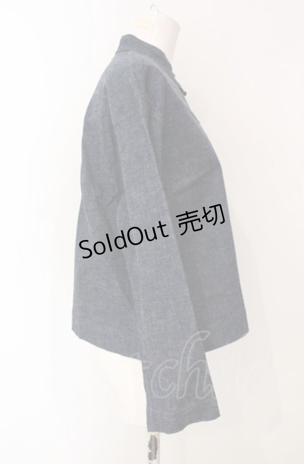 画像2: powder / チャイナボタンデニムジャケット  インディゴ O-25-07-28-084-LO-JA-IG-ZI (2)