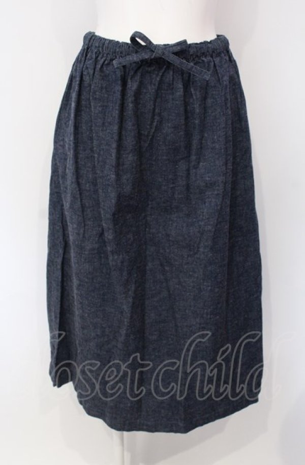 画像1: powder / プレーンデニムスカート  インディゴ O-25-07-28-085-LO-SK-IG-ZT021 (1)