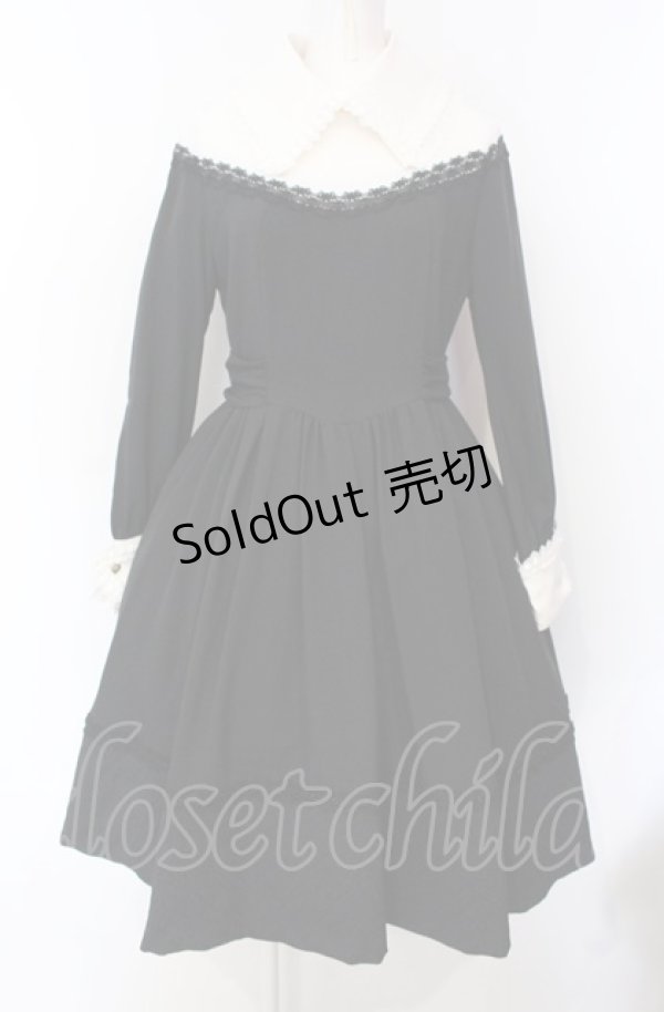 画像1: MIHO MATSUDA / ワンピース・リリィ M ブラック×ホワイト O-25-07-28-009-GO-OP-IG-OS (1)