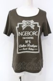 画像1: INGEBORG / リボンカメリアTシャツ L カーキグリーン O-25-07-28-091-LO-TO-OW-ZI (1)