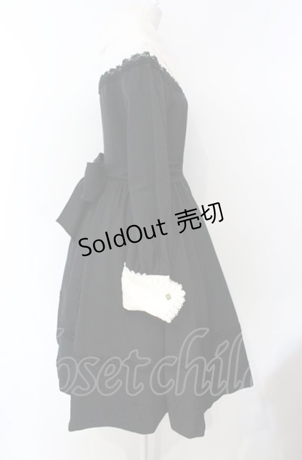 画像3: MIHO MATSUDA / ワンピース・リリィ M ブラック×ホワイト O-25-07-28-009-GO-OP-IG-OS (3)