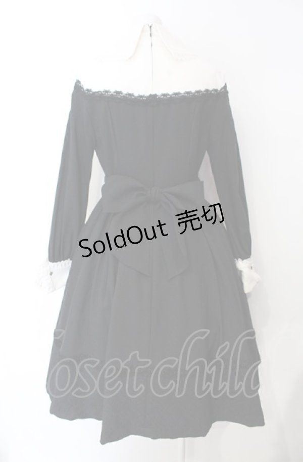 画像4: MIHO MATSUDA / ワンピース・リリィ M ブラック×ホワイト O-25-07-28-009-GO-OP-IG-OS (4)