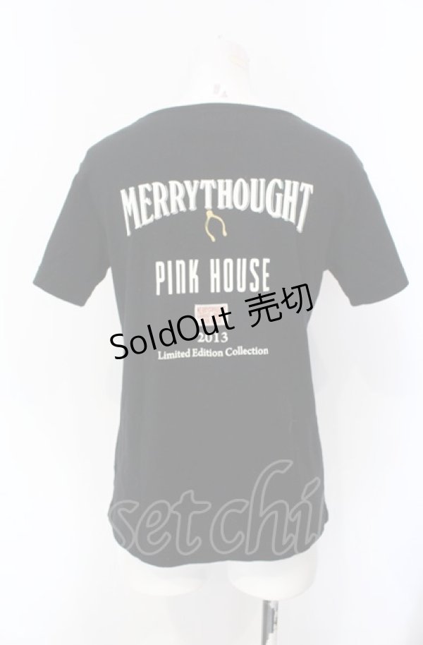 画像2: PINK HOUSE / メリーソートコラボTシャツ M クロ O-25-07-29-005-LO-TO-OW-OS (2)