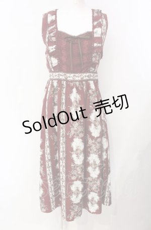 画像: axes femme / 薔薇ストライプロングワンピース M ワイン O-25-07-29-045-AX-OP-IG-OS