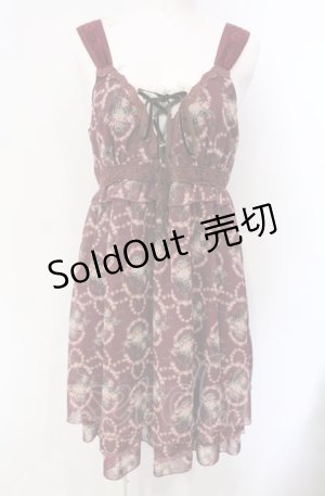 画像: axes femme / ローズリースシフォンワンピース  ワイン O-25-07-29-048-AX-OP-IG-OS
