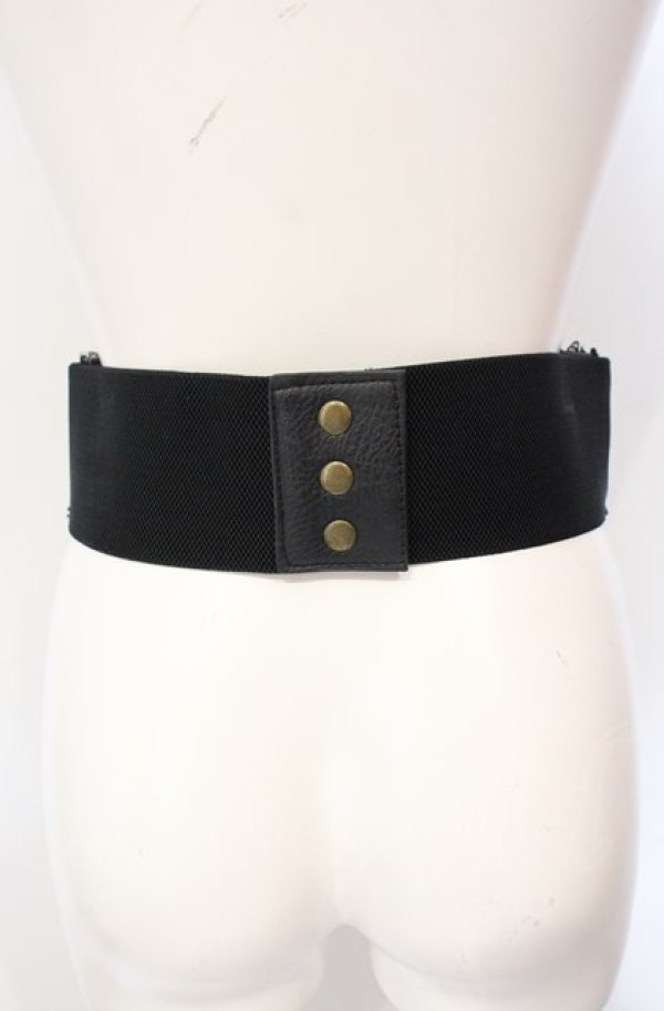 画像3: MR / レースアップコルセットゴムベルト  クロ O-25-07-29-057-GO-ZA-IG-OS (3)