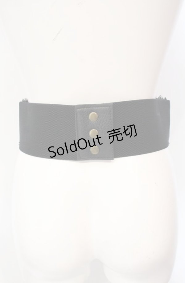 画像3: MR / レースアップコルセットゴムベルト  クロ O-25-07-29-057-GO-ZA-IG-OS (3)