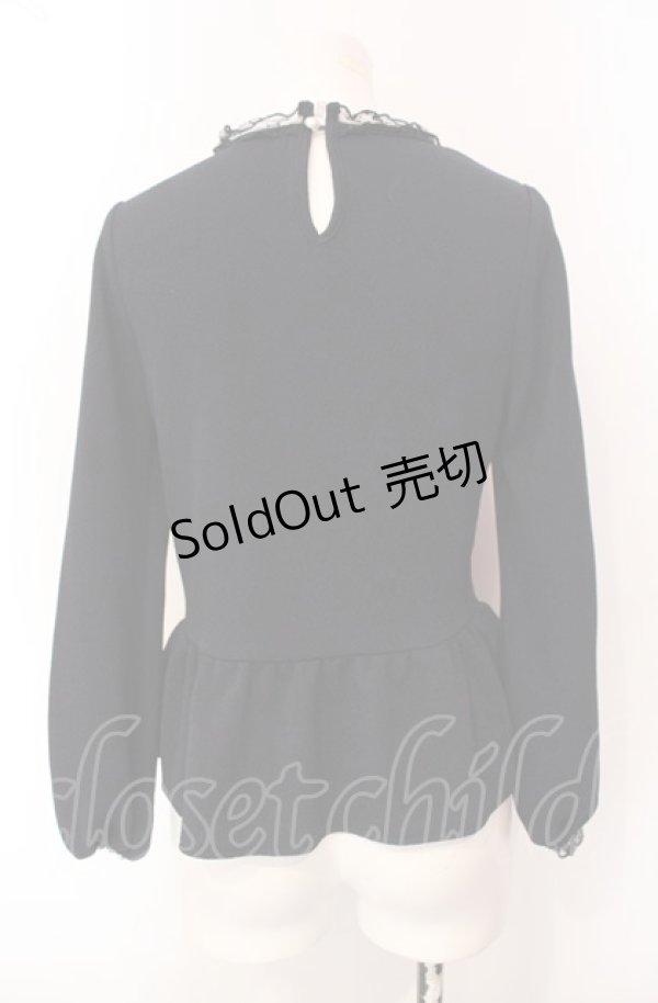 画像2: axes femme POETIQUE / ドットフロッキーチュール切替カットソー  ネイビー O-25-07-29-060-AX-TO-IG-OS (2)