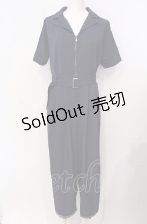 画像: axes femme / センタージップロンパース  ネイビー O-25-07-29-063-AX-OP-IG-OS