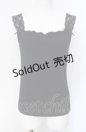 画像: INGEBORG / モチーフレース使いタンクトップ 9号 クロ O-25-07-29-010-LO-TO-OW-OS