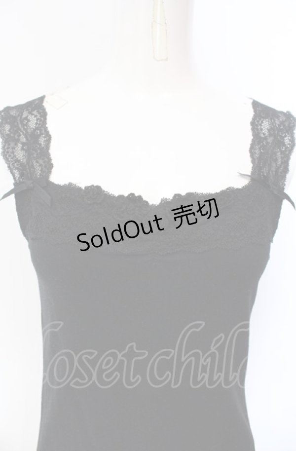 画像2: INGEBORG / モチーフレース使いタンクトップ 9号 クロ O-25-07-29-010-LO-TO-OW-OS (2)