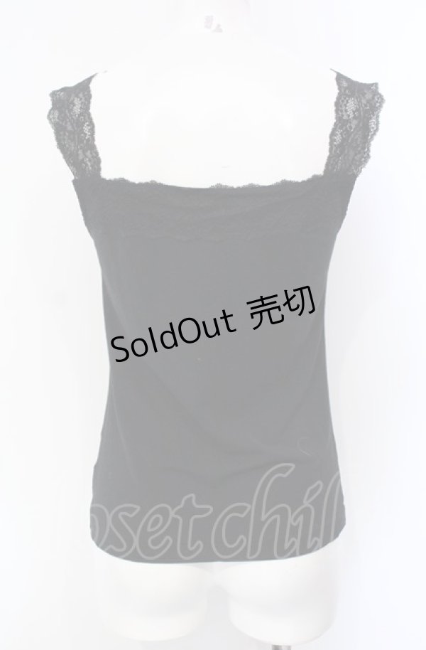 画像3: INGEBORG / モチーフレース使いタンクトップ 9号 クロ O-25-07-29-010-LO-TO-OW-OS (3)