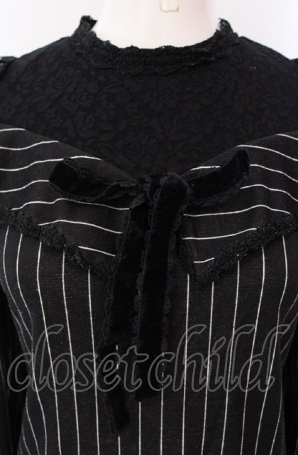 画像2: axes femme POETIQUE / ストライプオフショルトップス M グレー O-25-07-29-083-AX-TO-IG-OS (2)