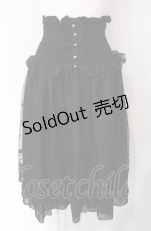 画像: axes femme / レーシー２WAYスカート  クロ O-25-07-29-088-AX-SK-IG-OS