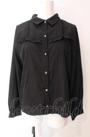 画像: axes femme POETIQUE / チェーンブローチ付長袖ブラウス【ブローチ欠品】  クロ O-25-07-29-092-AX-BL-IG-OS