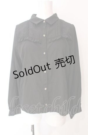 画像: axes femme POETIQUE / チェーンブローチ付長袖ブラウス【ブローチ欠品】  クロ O-25-07-29-092-AX-BL-IG-OS