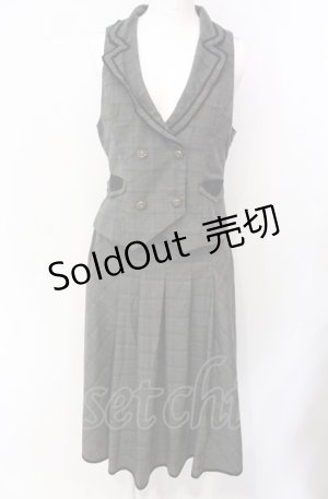 画像: axes femme / グレンチェックベストスカートセットアップ  グレー O-25-07-29-102-AX-OP-IG-OS