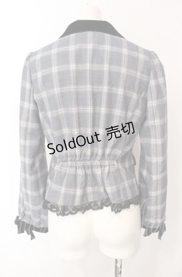 画像3: axes femme POETIQUE / ボリューム袖ジャケット  ブルー×クロ O-25-07-29-104-AX-JA-IG-OS (3)