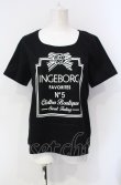 画像1: INGEBORG / リボンカメリアTシャツ 11号 クロ O-25-07-29-002-LO-TO-OW-ZI (1)