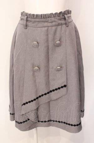 画像: axes femme / トレンチデザインミドルスカート  グレー O-25-07-29-111-AX-SK-IG-OS