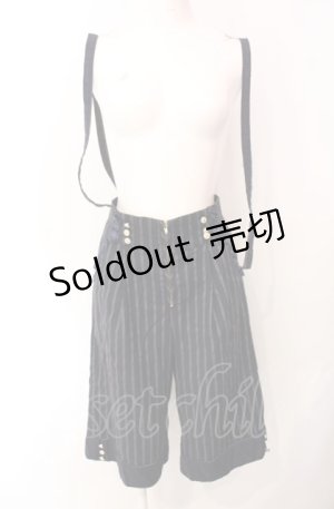 画像: axes femme POETIQUE / サス付きハーフワイドパンツ M< ネイビー O-25-07-29-118-AX-PA-IG-OS
