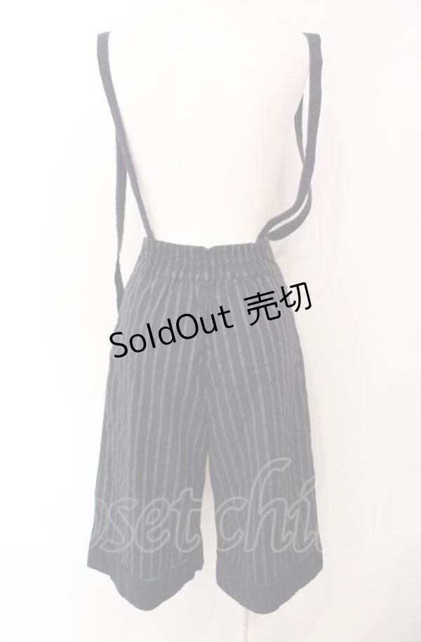 画像2: axes femme POETIQUE / サス付きハーフワイドパンツ M< ネイビー O-25-07-29-118-AX-PA-IG-OS (2)