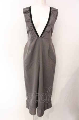 画像: axes femme / Vフリルサロペット  グレー O-25-07-29-120-AX-PA-IG-OS