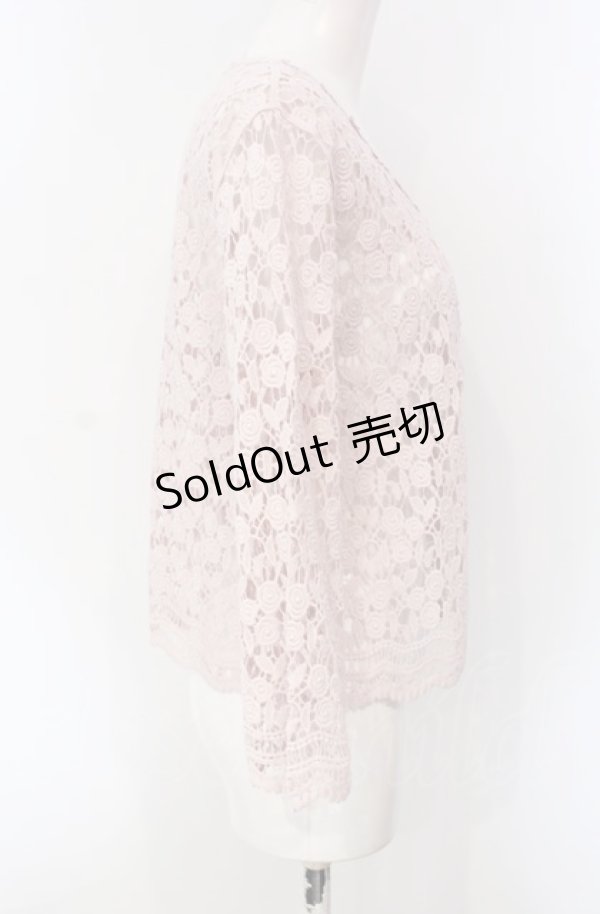 画像2: PINK HOUSE / 薔薇レースボレロ  ピンク O-25-07-29-021-LO-TO-OW-OS (2)