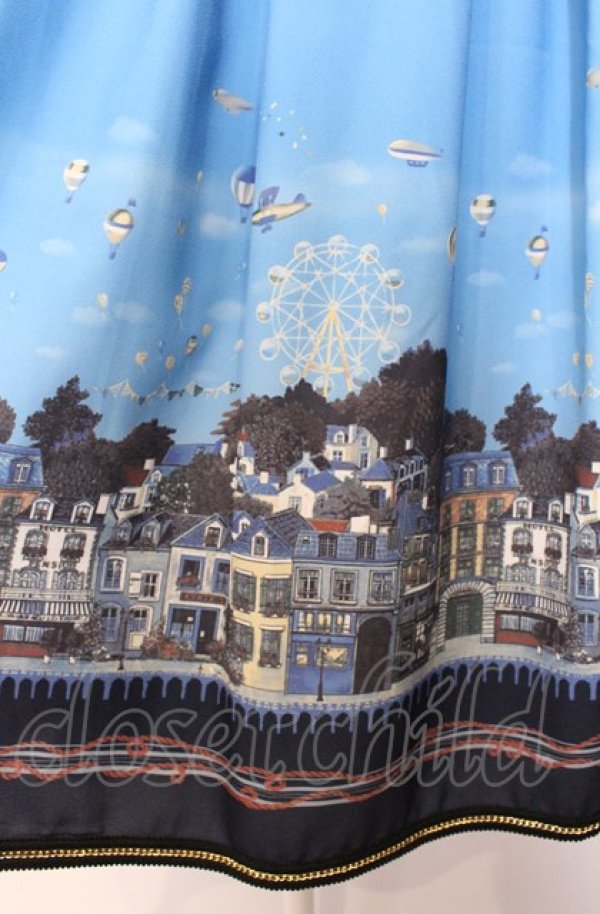 画像2: axes femme / 街柄2wayスカート  ブルー O-25-07-29-025-AX-SK-IG-ZT509 (2)