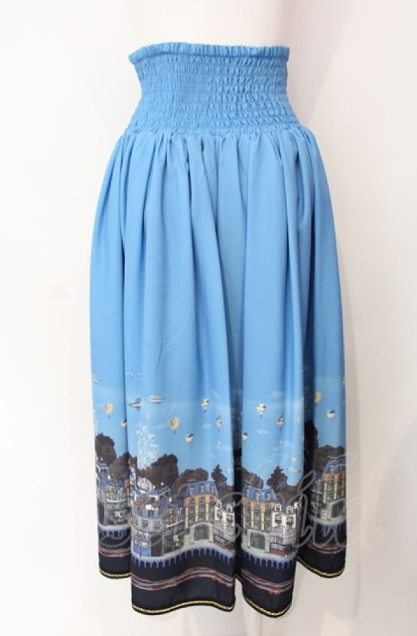 画像3: axes femme / 街柄2wayスカート  ブルー O-25-07-29-025-AX-SK-IG-ZT509 (3)