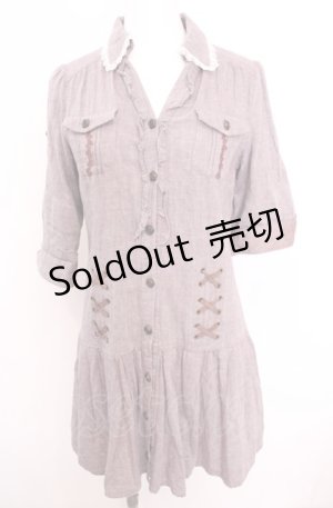 画像: axes femme / ロールアップシャツワンピース M ラベンダー O-25-07-31-036-AX-OP-OW-OS