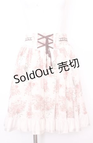画像: axes femme / メッセージ×花柄スカート M キナリ×ピンク O-25-07-31-052-AX-SK-OW-OS