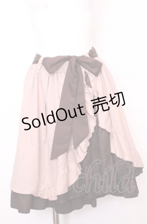 画像: axes femme / バイカラーフリルスカート M ピンク×ブラウン O-25-07-31-053-AX-SK-OW-OS