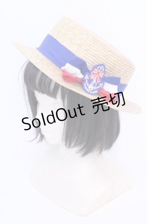 画像: Angelic Pretty / マリンリボンストローHat  ナチュラル×トリコロール O-25-07-31-007-AP-AC-IG-OS
